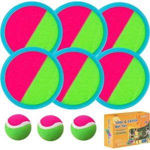 Kids Toys - Outdoor Games, Beach Toy, Toss and Ball Set with 6 Paddles & 3 Ball